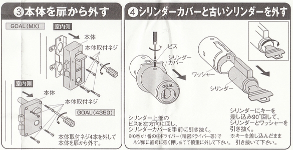 ゴール ｇｏａｌ ｍｘ 4350 ｂｌｌ 鍵交換方法